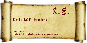 Kristóf Endre névjegykártya