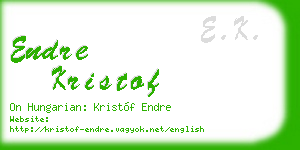 endre kristof business card